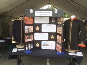 The Introduction to the Ashton Armoury Museum display included a circa 1900 Canadian Army Service Corps officer ceremonial tunic and a circa 1850 Regimental Surgeon's (TBC) frock coat.