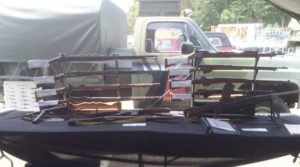 Weapons display included long and machine guns circa 1800 - 1990