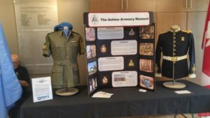 Ashton Armoury Museum provided static display at Vancouver Island Shakespeare Arts (VISA) fund raiser June 25, 2016. The museum is supporting a VISA tribute to Canadian Peacekeepers based on an adaptation of Othello set in Cyprus circa 1970 with event appropriate uniforms